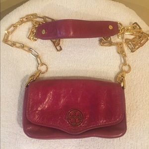 Tory Burch Pink Purple Chain Crossbody Handbag